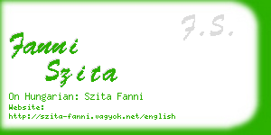 fanni szita business card